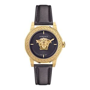 Versace Medusa Deco Leather Watch Gold Womens
